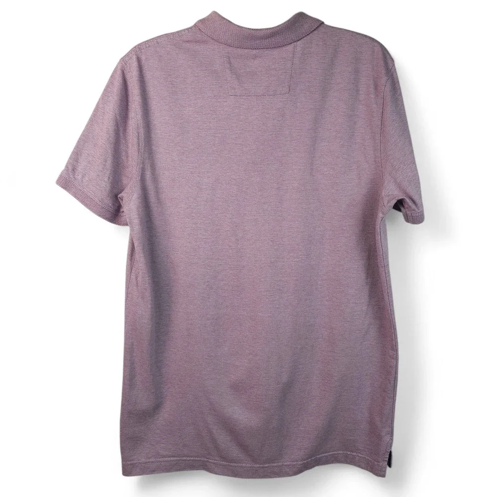 Banana Republic Mens M Organic Cotton Pique Polo Shirt Short Sleeve Purple